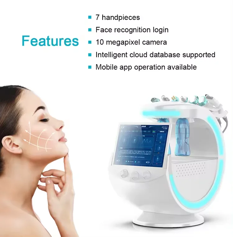 8 in 1 Skin Analyzer Facial Cleaning Microdermabrasion Diamond Water  Peeling Cleaning Machine
