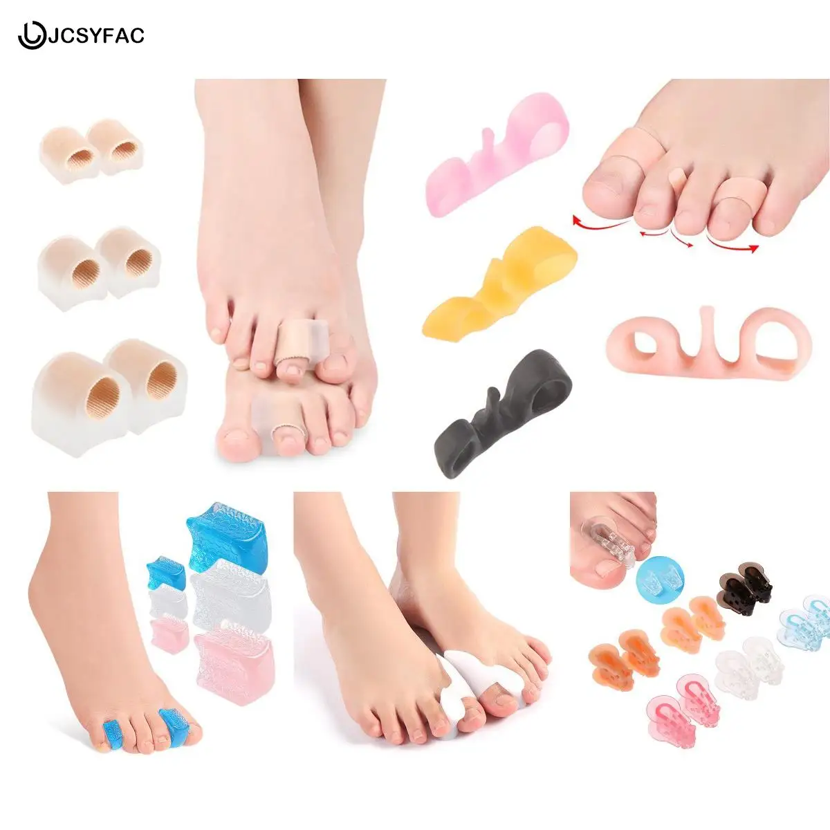 

Silicone Toe Spreader Separator Bunion Hallux Valgus Corrector Thumb Foot Care Orthopedic Finger Toe Separator Correction Pad