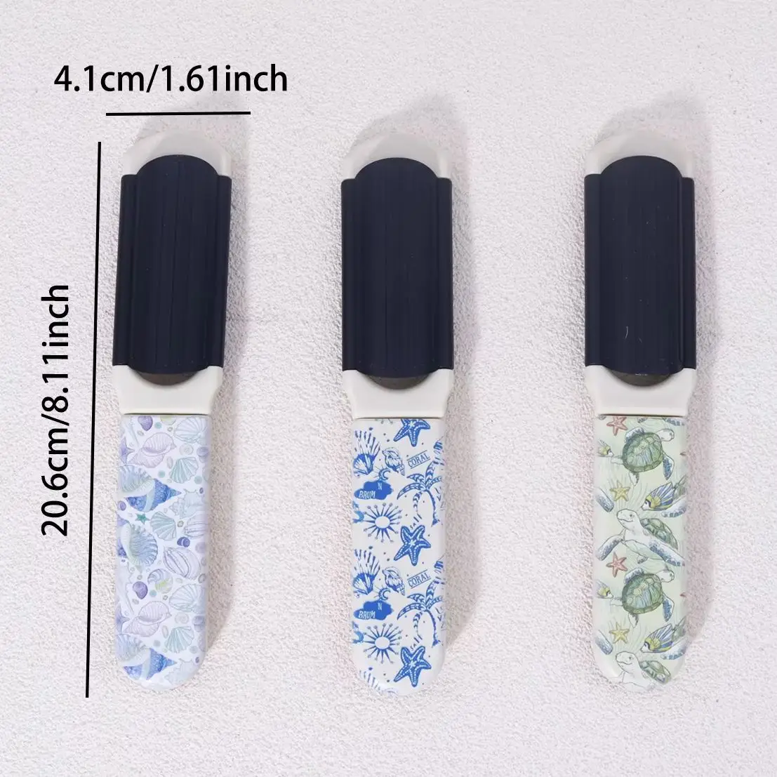 1pc オーシャンスタイルプリント折りたたみコーム - 帯電防止、ポータブルデザイン、優しいコーミングとスタイリング、本物の髪のかつらに特化