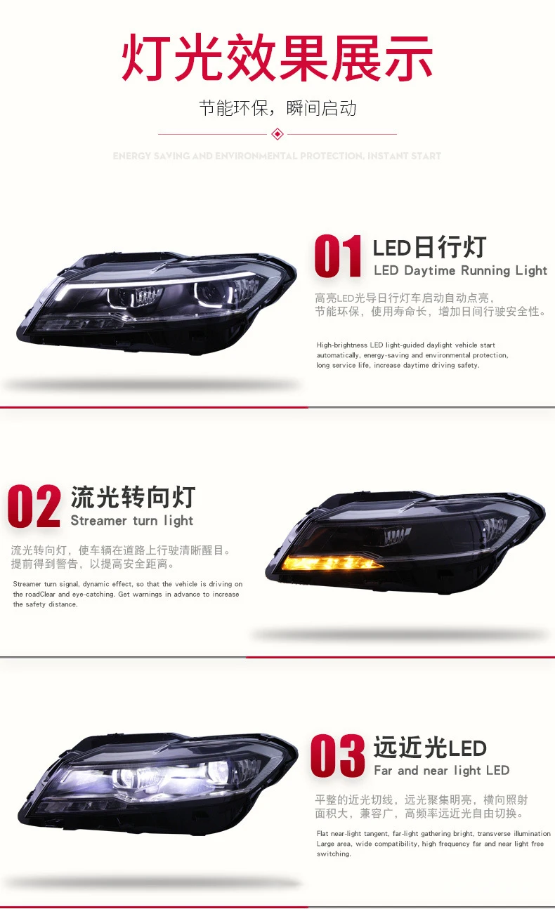 For VW New Laviva PLUS 2019 Daytime Running Light Headlight Assembly Streamer Turn Signal Indicator Car Accessories