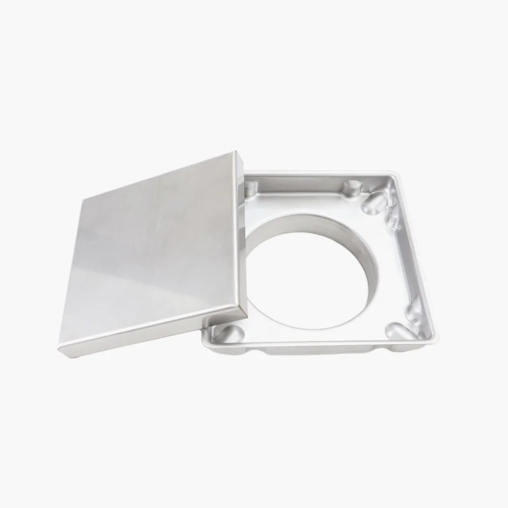 Dual-use ceramic tile embedded deodorant bathroom floor drain cover 150X150 low-cost square shower floor drain stainless