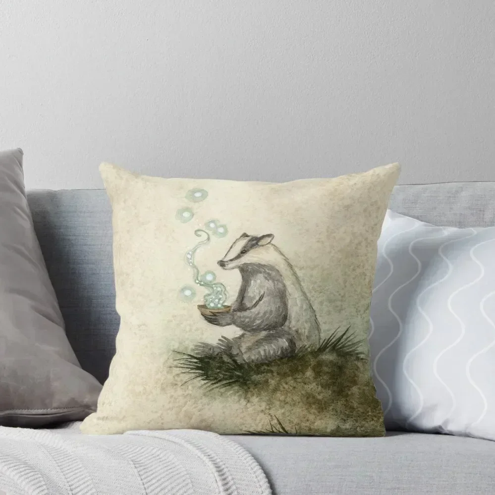 

Badger Magick Throw Pillow Sofa Cushions Covers Cushion Cover Set Embroidered Cushion Cover Decorative Cushion Cover pillow