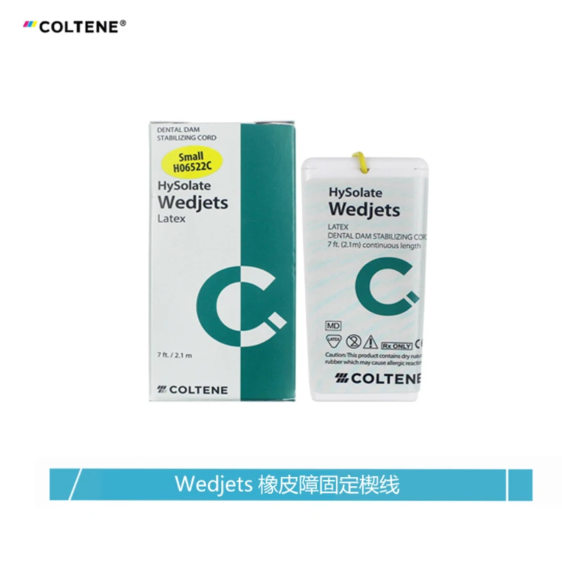 1 Box Swiss COLTENE HySolate Wedjets Latex Dental Dam Stabilizing Cord Dental Coltene Wedjets Rubber Dam Fixing Wedge Cord