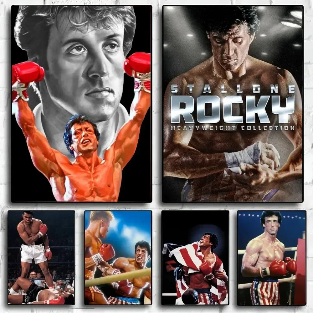 Rocky Balboa Boxing Fitness Poster No Framed Poste canvas painting Vintage Poster Wall Art Painting Bedroom Study Decor