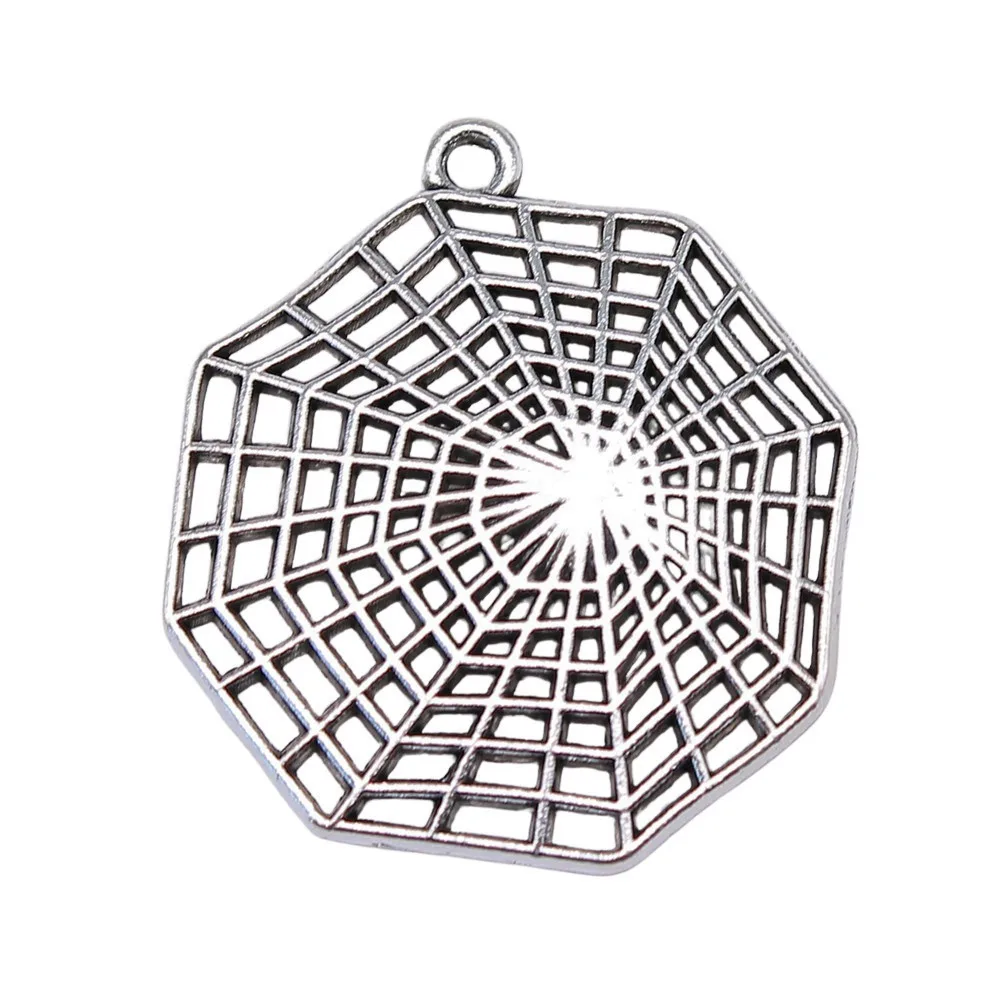 10pcs/lot Spider Cobweb Charms For Jewelry Making Pendant