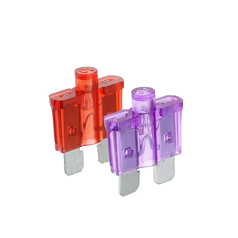 10pcs Automotive fuse blade with medium size 4A~7.5A 75A, fuse with indicator light for cars