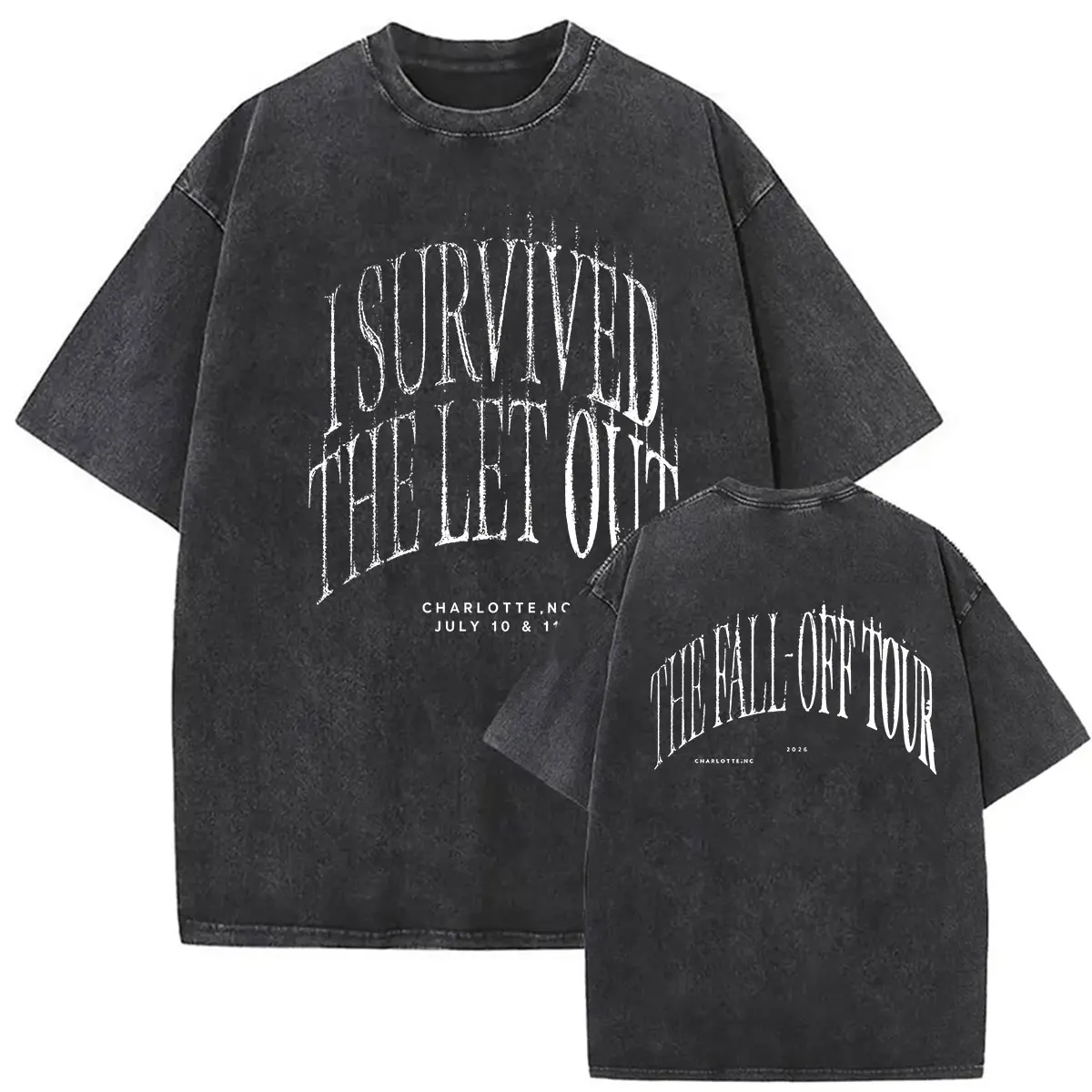 Rapper J.Cole The Fall Off World Tour 2026 Vintage Washed T-Shirt Herren Damen Hip Hop Gothic Oversized Baumwoll-T-Shirt Streetwear – Detail 5