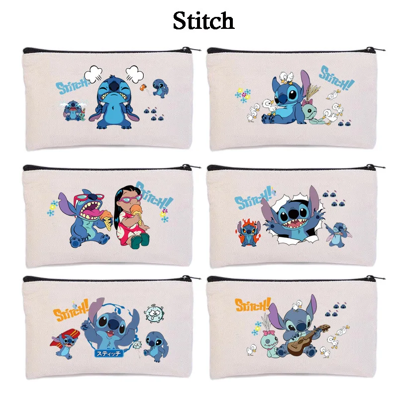 Kawaii Disney Anime Stitch Zipper Pen Bag Stationery Box Cartoon Pencil Case School Student Adorable Fashion Pencil Bag