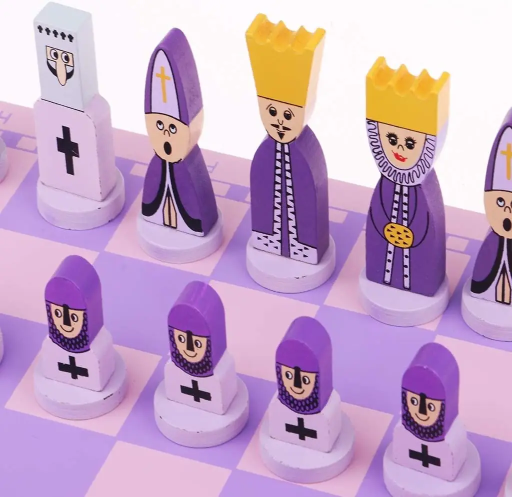 

Travel Chess Set with Chess Board Educational Toys for Kids and Adults Pink