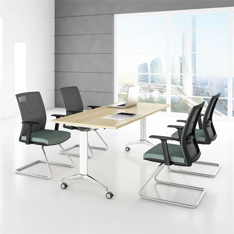 High-end training desk aluminum alloy folding conference table long strip table splicing table and chair combination strip