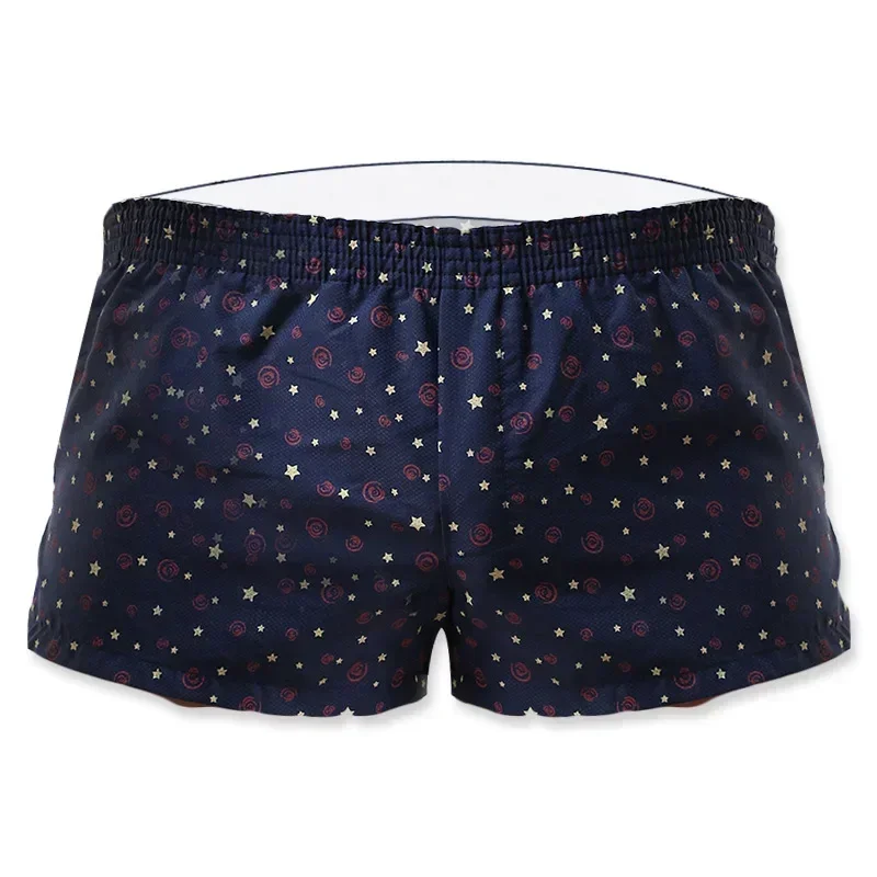 

Men's Casual Shorts Printed Cotton Breathable Comfortable Sweat Absorption Aro Pants Loose Homewear Youth Low Waist Sports Trunk