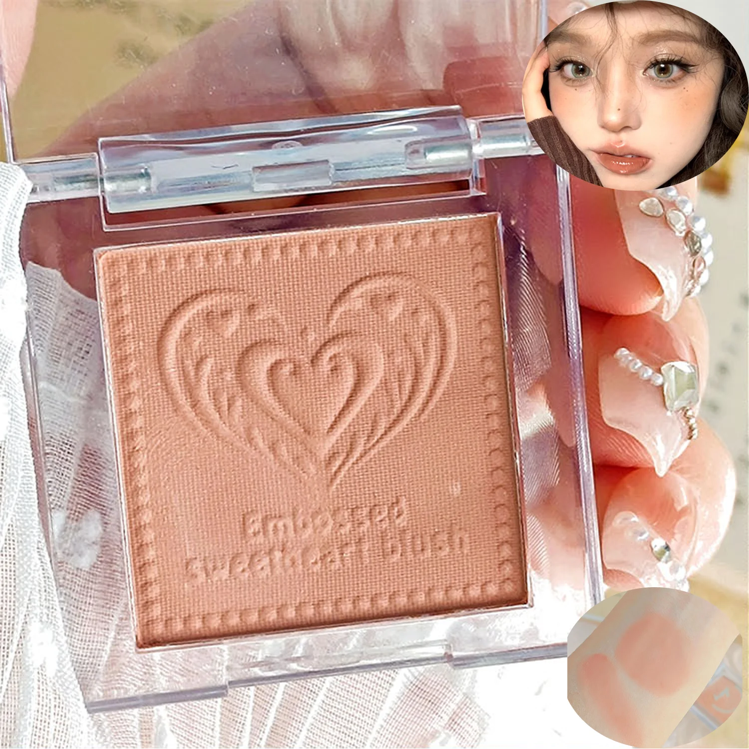 Evidenzia la modifica tridimensionale naturale del fard migliora la carnagione opaca schiarente rouge