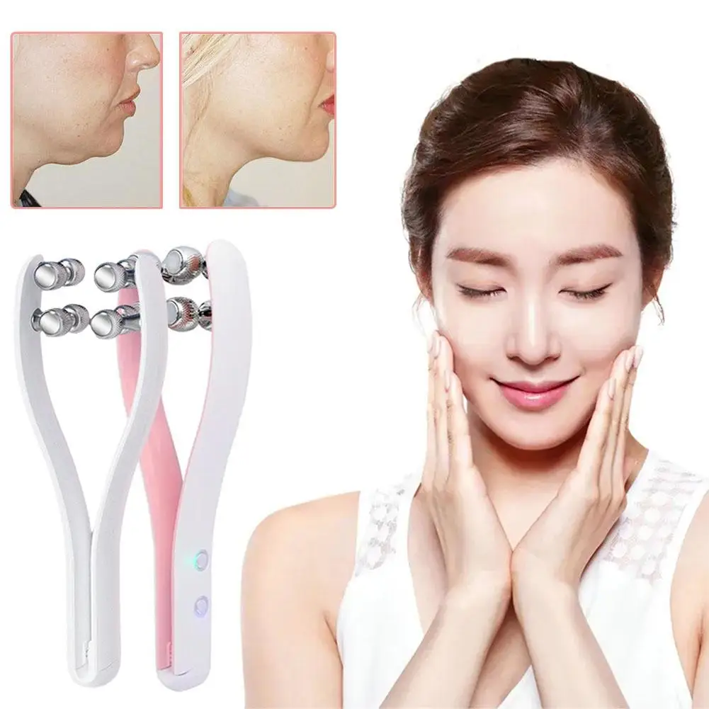 Electric Facial Roller Massager Face Slimming Double Lift Up Tool Facial Shaped Face Chin Care Massager V Facial Care Skin UP