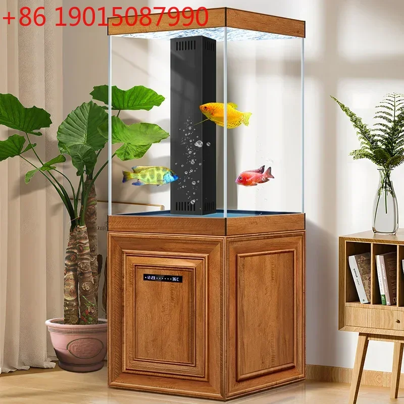 

Bottom filter fish tank aquarium ultra-white glass intelligent constant temperature ecological water-free goldfish tank53