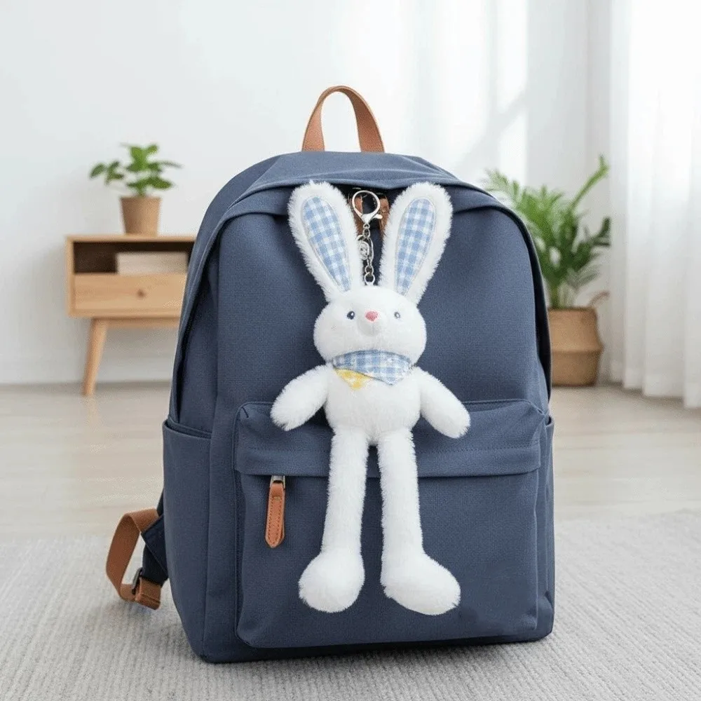 Soft Stuffed Stuffed Bunny Key Chain Creative Design 30cm Size Rabbit Pendant Kawaii Style Children Gits Schoolbag Pendant