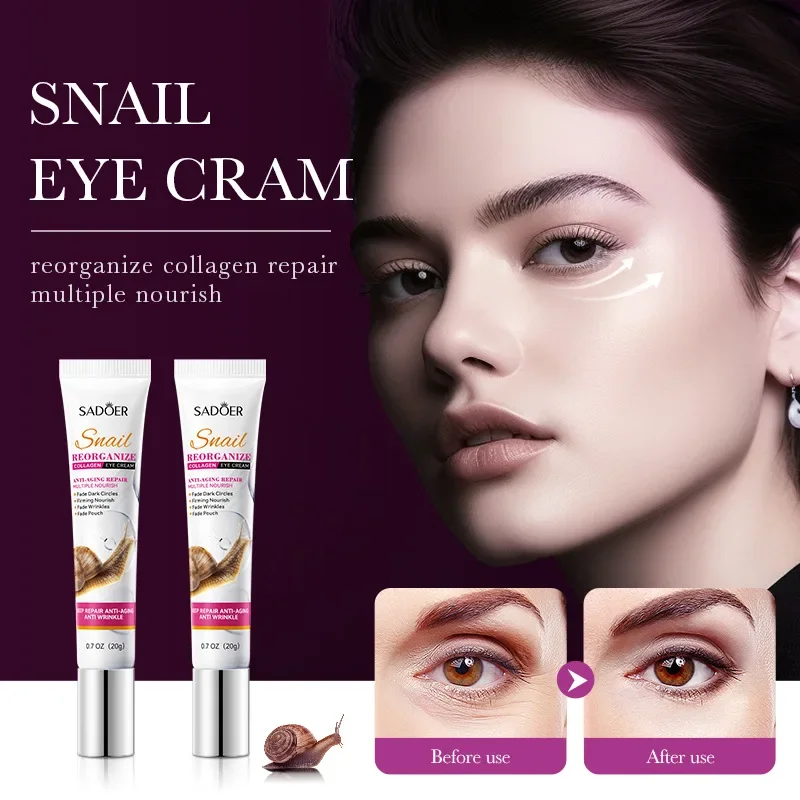 Moisturizing Firming Eye Cream Anti Dark Circles Eye-bags Snail Collagen Beauty Vitality Smooth Eyes Skincare Products New