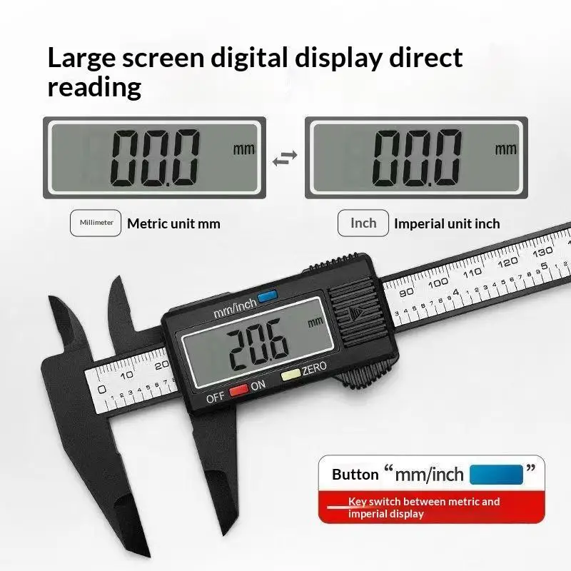 6inch Digital Vernier Caliper 0-150mm LCD Display Metric Electronic Ruler Durable Accurate for DIY Projects