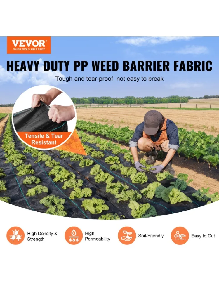 Premium Heavy Duty Weed Barrier Landscape Fabric,,High Permeability Weed Blocker Weed Mat,Weed Control Garden Fabric