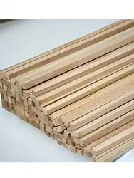 Unfinished Square Wood Dowel Rods - 20Pcs Hardwood Balsa Wood Craft Sticks for DIY Projects & Model Building