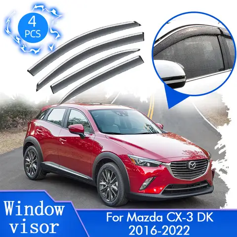 마쓰다 CX-3 CX 3 CX3 DK 2016 2017 2018 2019 2020 2021 2022, 태양 비 창문 바이저, 윈드 디플렉터 가드, 차양 트림 커버, 4x