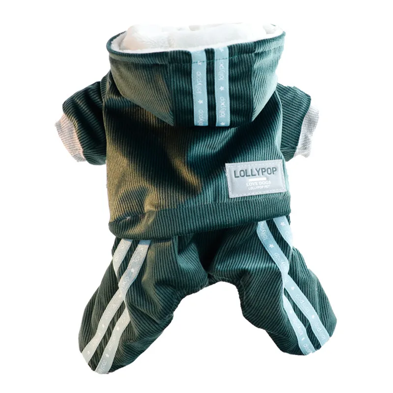 Sporty and Warm Dog Jacket Autumn Winter Puppy Fleece Army Green Pink Jumpsuit Cotton-padded Clothes Pet Clothing