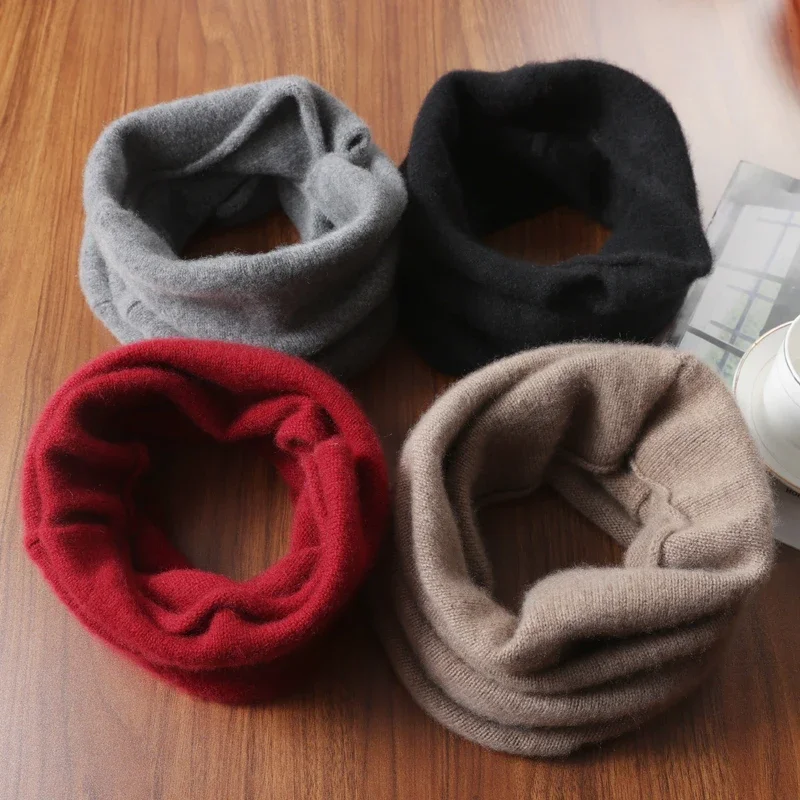 

Women's 100% Cashmere Neckerchief Soft Warm Multi-functional Winter Scarf Headband Face Towel Hairband Fake Collar