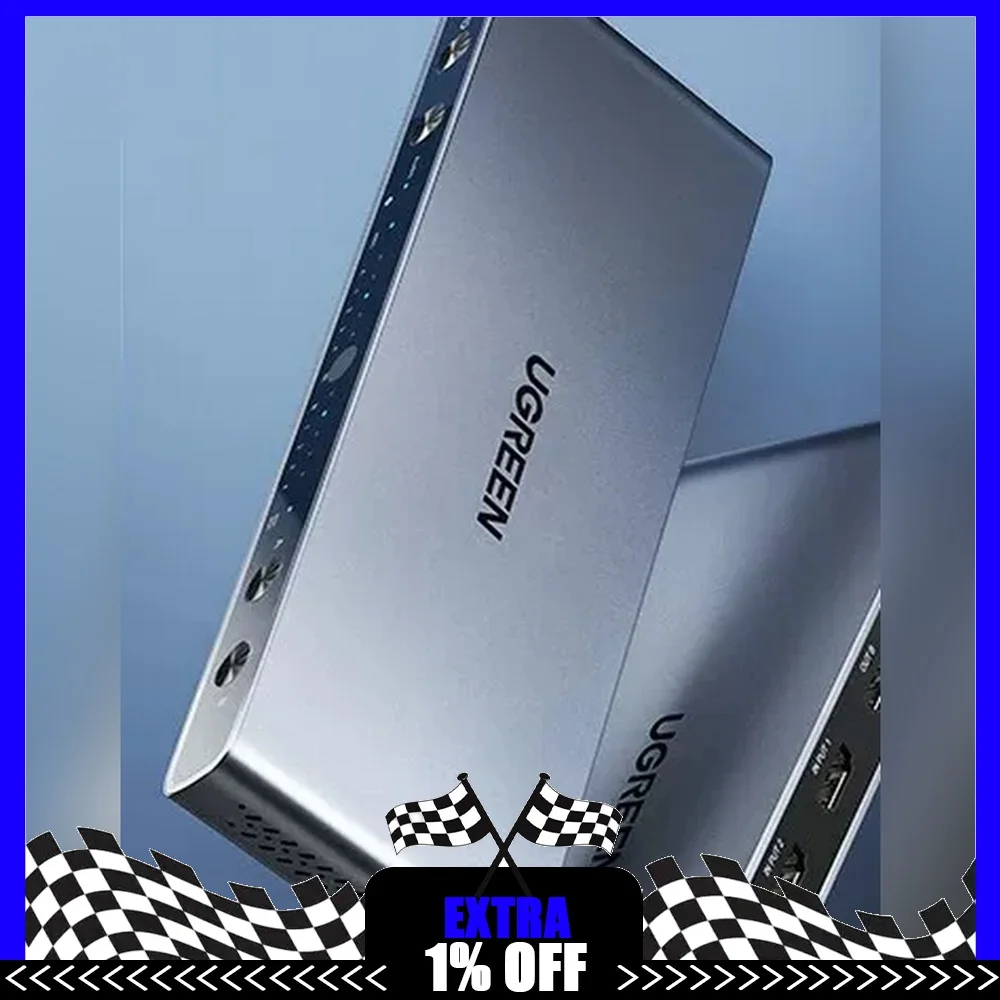 UGREEN 70435 CM288 HDMI 2.0 Matrix Switch 4 In 2 Out 4K 60Hz Video Switcher Splitter for Multiple Displays
