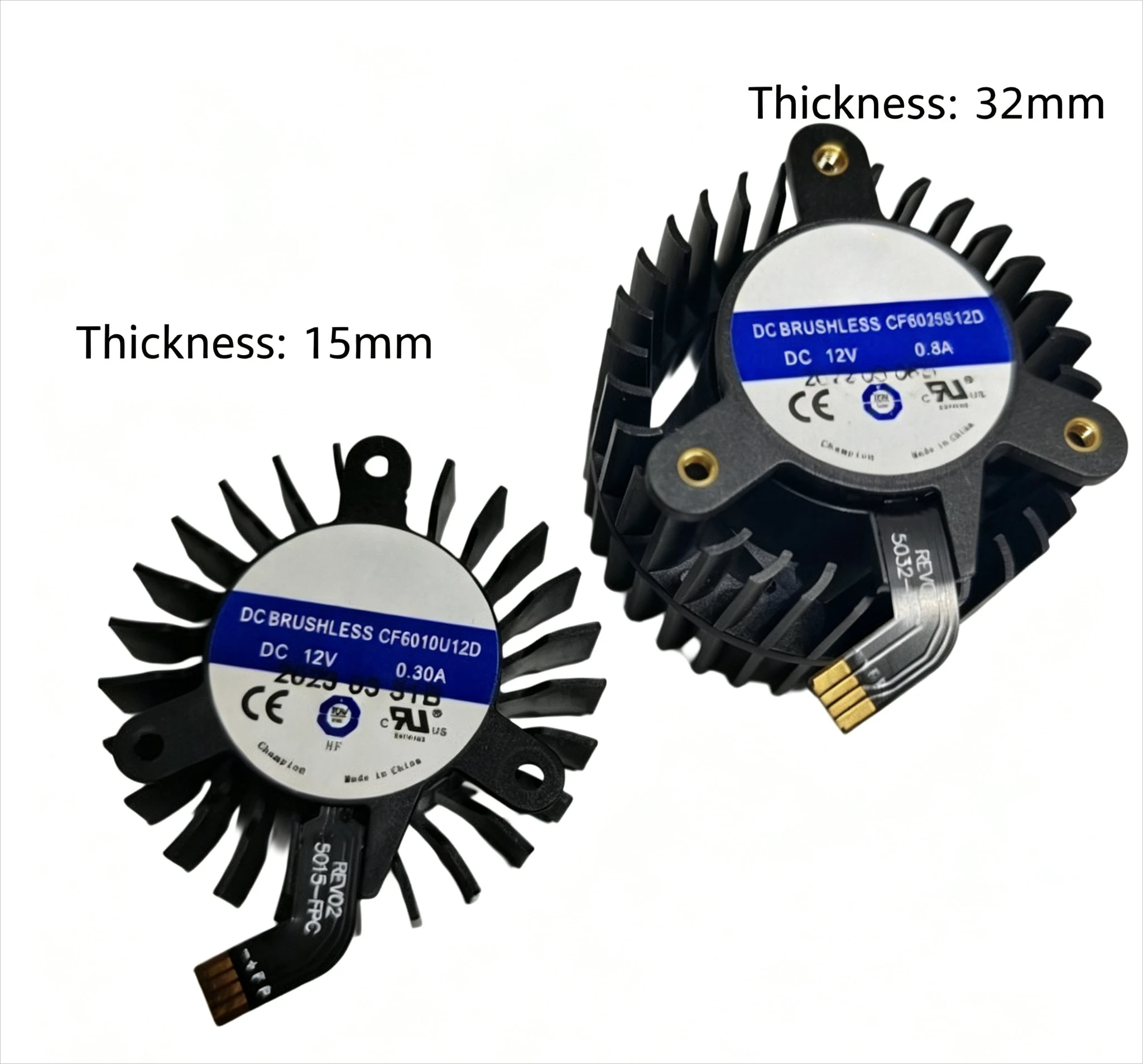 New for JuYu Fan Compatible with CF6010U12D, 44mm Diameter, 31mm Mounting Hole Spacing, Turbo Graphics Card Fan CF6025S12D