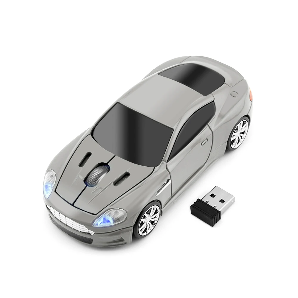 

Sports Car Mouse Wireless 2.4G Light Weight Portable Long Battery Life Headligt Cool Mause Office Use PC Laptop Study Gift Boy