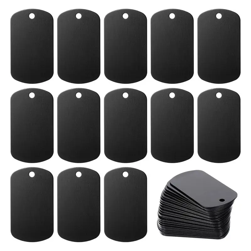ABUI-Aluminum Stamping Blanks Engraving Blank Tags 25 Pack, Laser Engraving Blanks Tags, Metal Business Card, DIY Projects