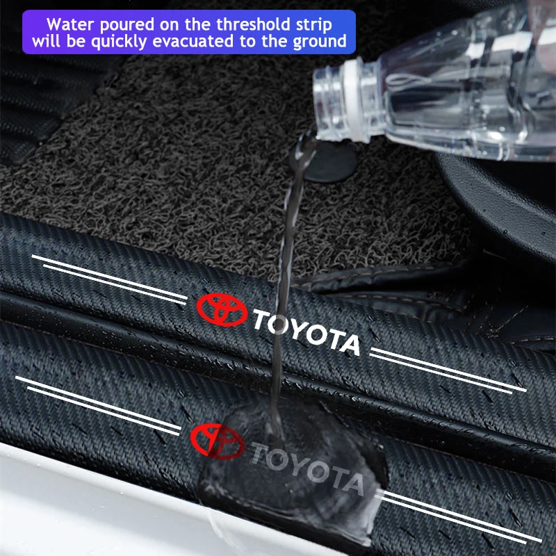 Car Threshold Stickers Carbon Fiber Scratch Resistant Protection Decals For Toyota 86 Mirai Supra Prado Alphard Vellfire Crown