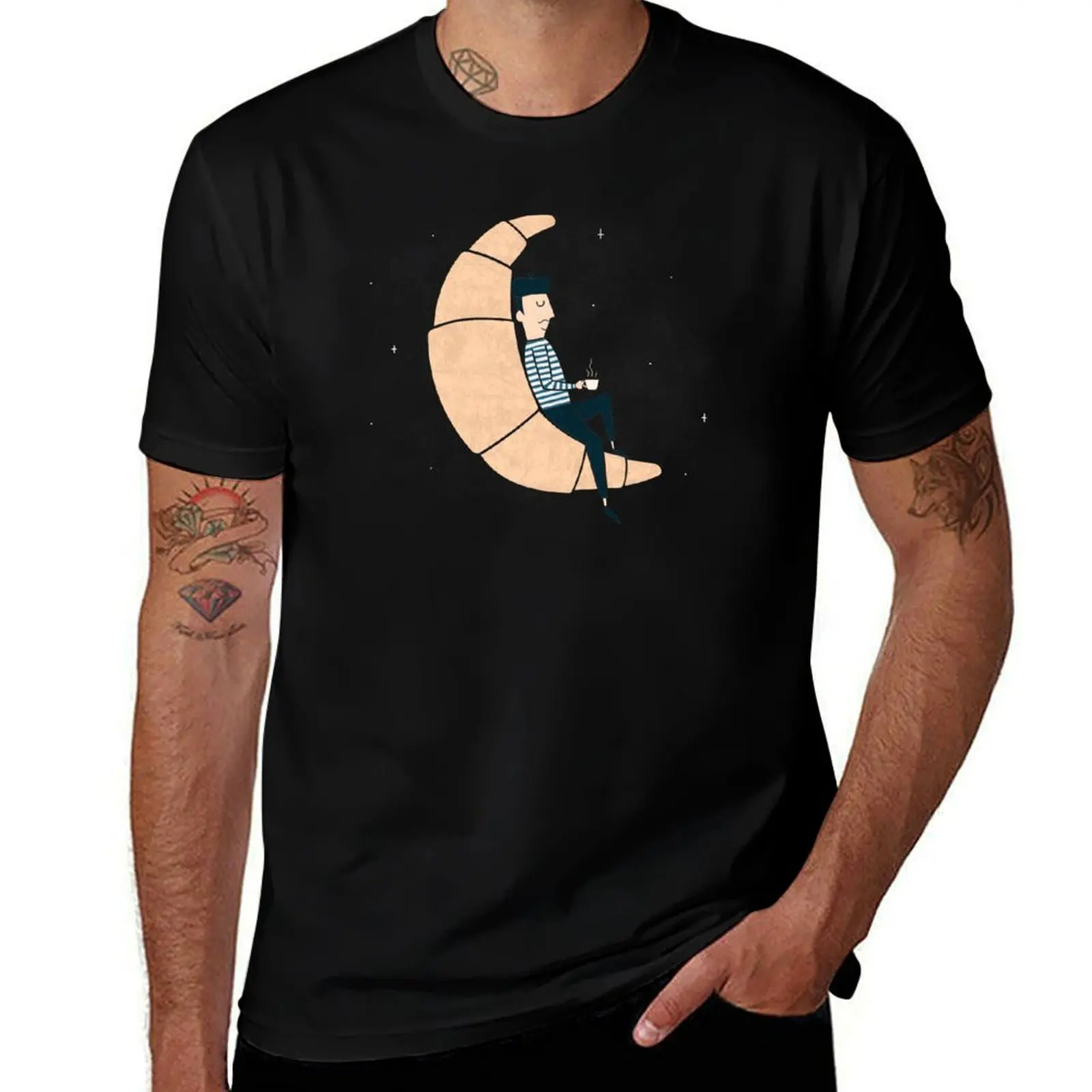

Ze Croissant Moon T-Shirt man t shirts high quality luxury brand t shirts for man graphic vintage T-Shirt