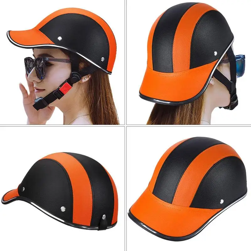 Baseball Helmet Motorcycle Half Baseball Caps Scooter Helmets Adjustable Skates Cycling Half Helm Shock-Absorbing Protective