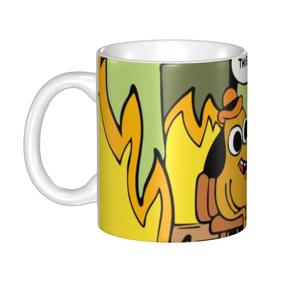 This Is Fine Mug Custom Fashion Art Pet Coffee Ceramic Mug Cup Creative Present