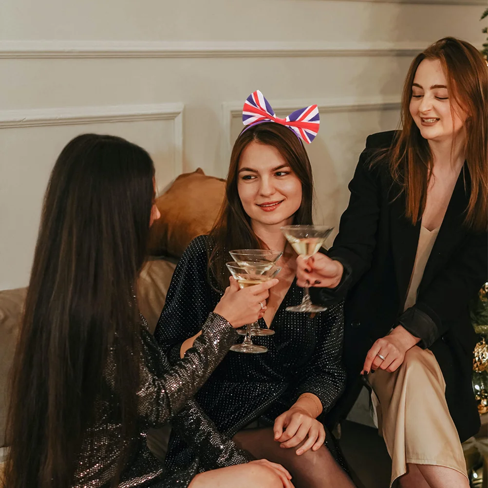 

Набор из 6 резинок для волос с британским флагом (Union Jack), банты для волос, аксессуары для болельщиков футбола, фестивалей и вечеринок в Великобритании