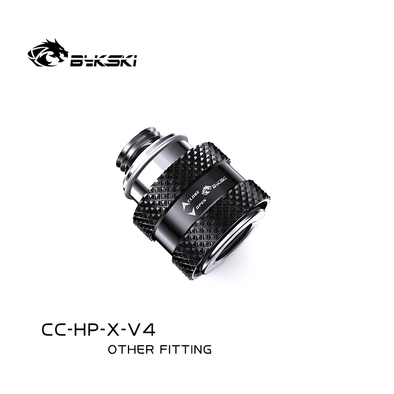 Bykski Hand Push Waterafvoerklep G1/4'' Draad Man-vrouw Messing Uitbreiding Open Stopschakelaar PC Koelfitting CC-HP-X-V4