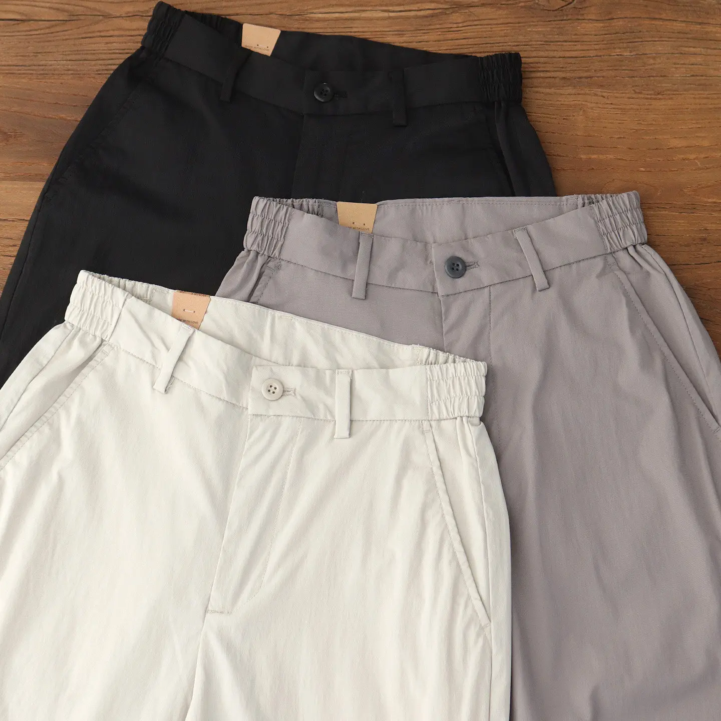 Summer New American Retro Thin Micro Elasticity Cooling Casual Pants Men's Simple Quick-drying CHINO Business Straight Trousers