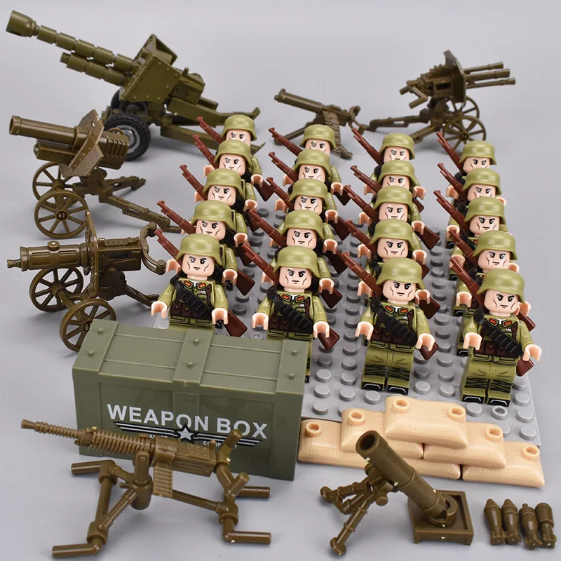 Zweiter Weltkrieg Infanterie, Militärsoldaten, Krieg, Nationalarmee, Mini-Gewehrmodell, Bausteine, Bausatz, Montage-Spielzeug – Detail 3