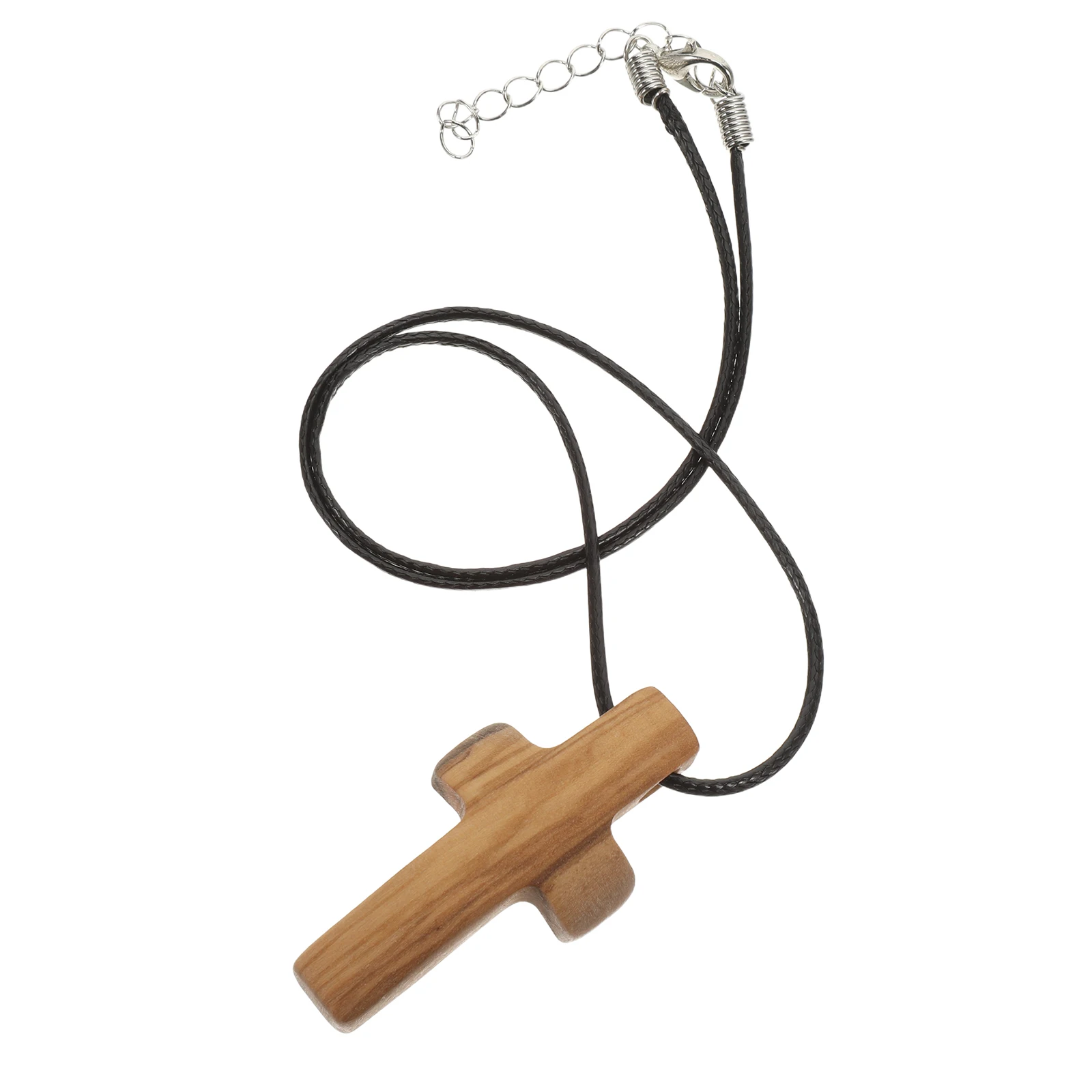 

Wooden Hand Carved Natural Wood Pendant for Faith-Based Jewelry Spiritual Charm Men Women Adjustable Cord Easter