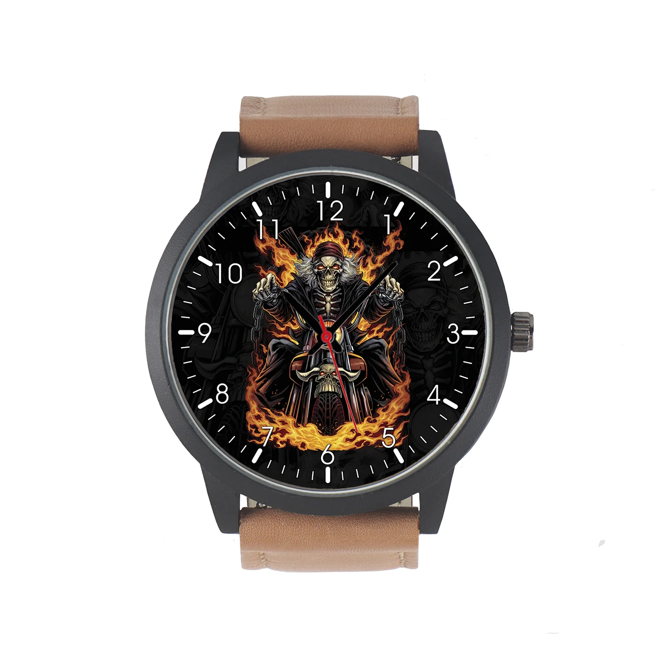 Magasin d'usine crâne chevalier conception Style Punk démon pilote vêtements correspondant cadeaux pour amis hommes batterie Quartz montre-bracelet