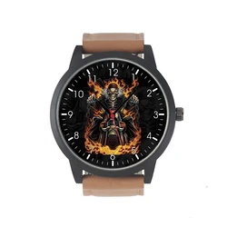 Factory Store Skull Knight Design Punk Style Demon Driver Clothing Matching Gifts for Friends Men's Battery Quartz Wrist Watch