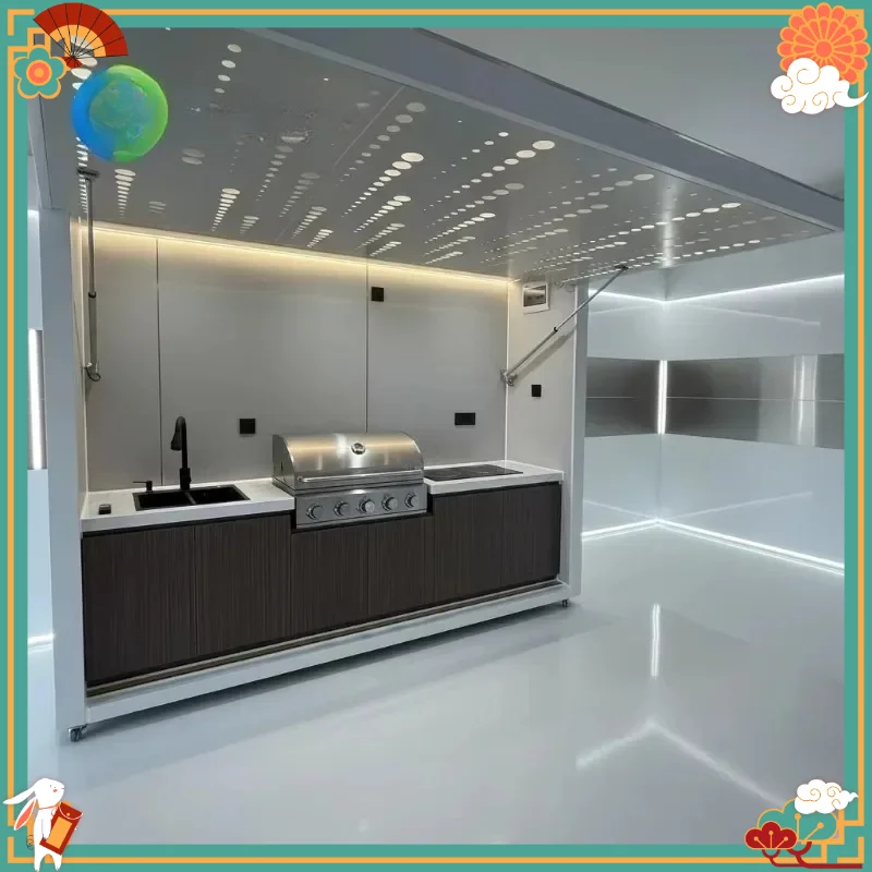 Customized Waterproof Stainless Steel Outdoor BBQ Grill Kitchen With Storage Cabinet For Backyard Patio Garden Family