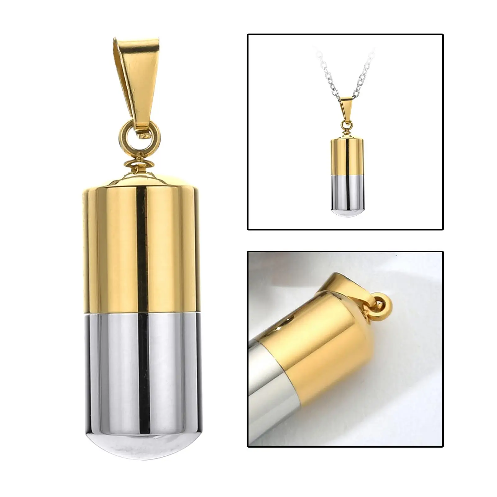 Threaded Screw Prayer Necklace Stainless Steel Ash Urn Pendant Memorial Keepsake for Mourning