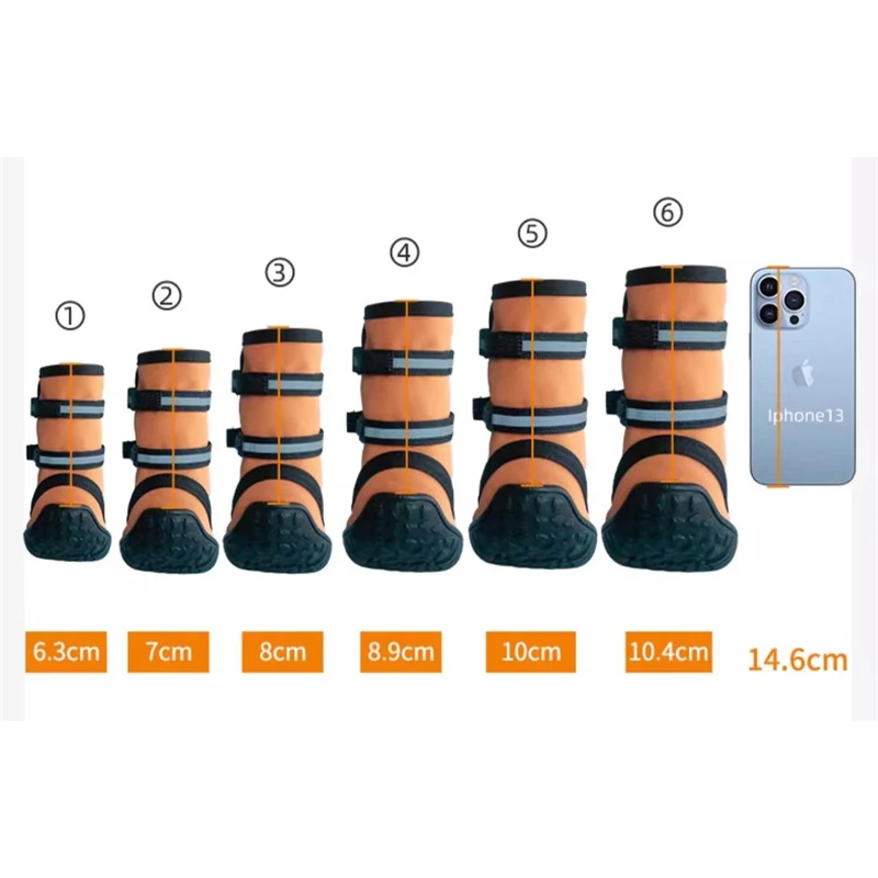 4pcs/set Waterproof Anti-slip Dog Shoes For Large Dogs Winter Shoe For Dog Husky Shoes Dog Paw Protectors Warm Dog Boots Red