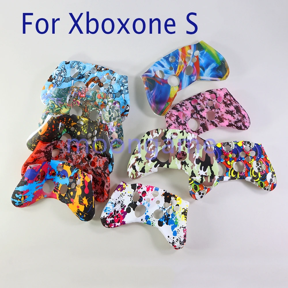 

15pcs For Xbox One S Controller Gamepad Water Transfer Printing Silicone Cover Rubber Skin Protective Case