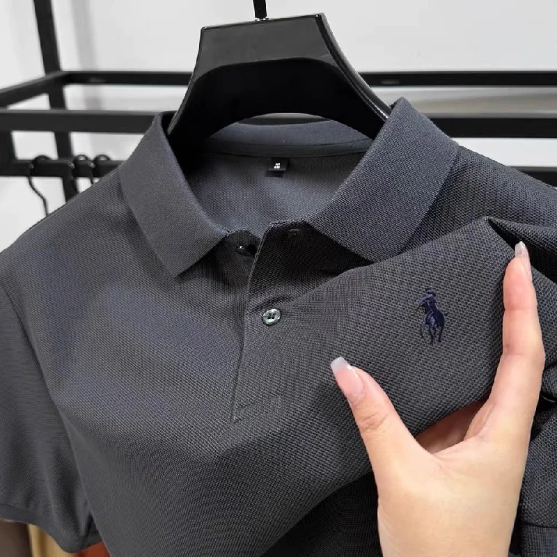 100% Pure Cotton Fashionable Personalized Men's Classic Pony Embroidered Comfortable Polo Shirt Summer New Casual Short Sleeve