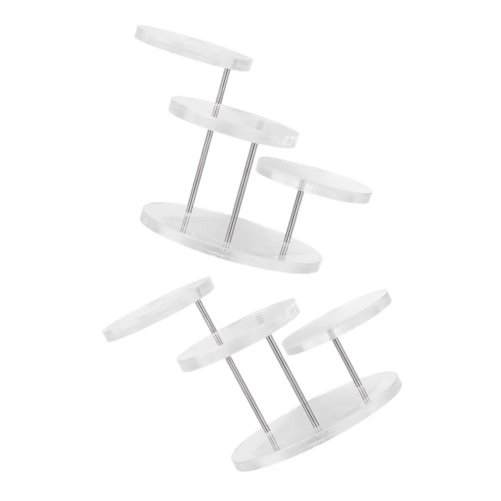 

2 комплекта акриловых подставок для колец, многослойные прозрачные витрины для ювелирных изделий для прилавков розничных магазинов, современный минималистичный дизайн