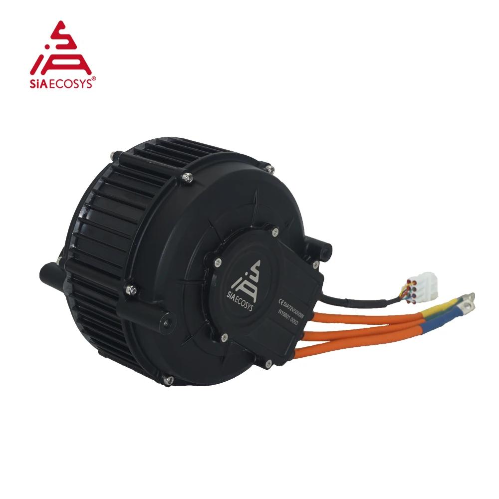 QSMOTOR QS165 V2 5000W 72V 35H PMSM mid Drive Motor for E-Motorcycle with 800mm Phase Wires 428 14T Sprocket Or Belt Included