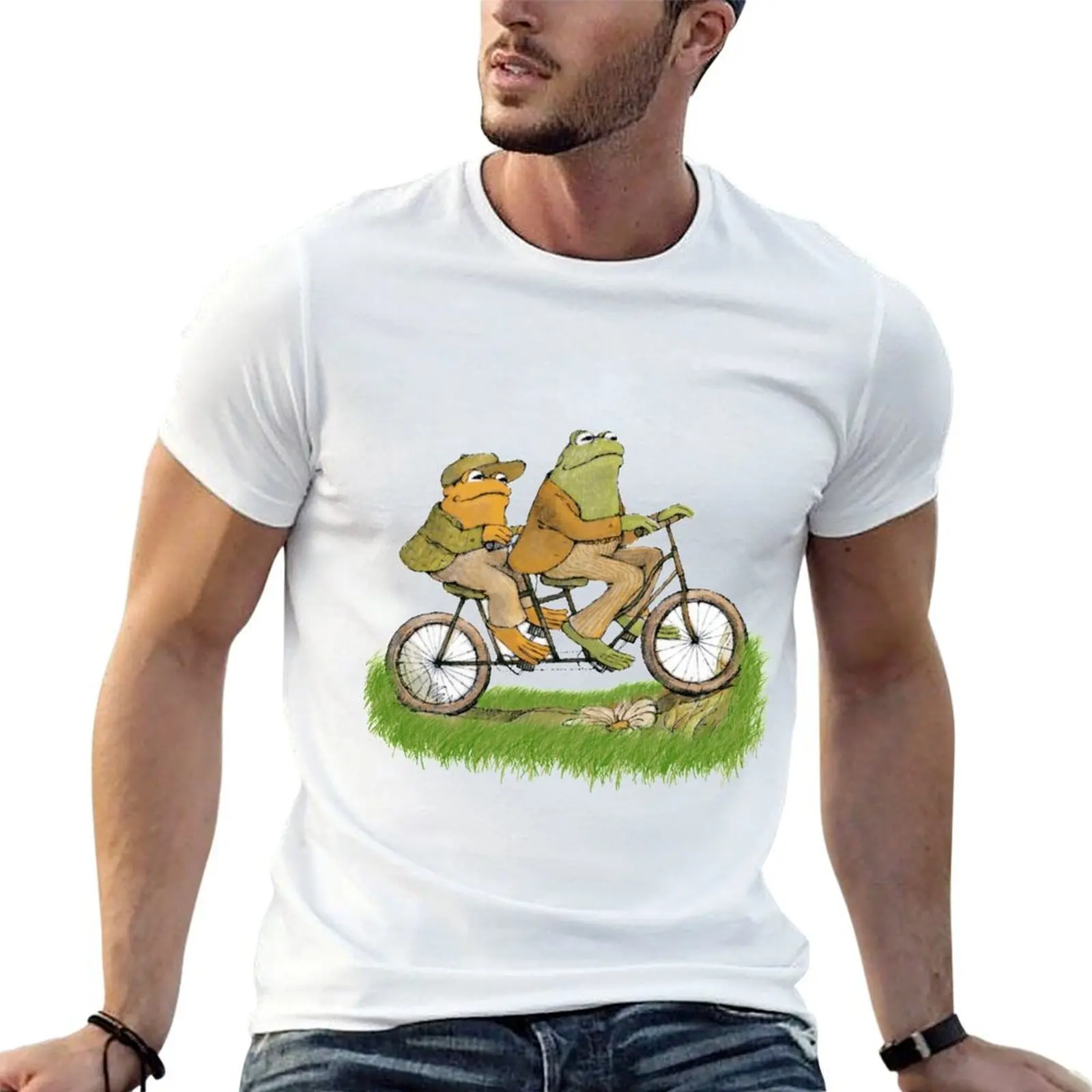frog and toad on the bike T-Shirt man t shirts for men casual t shirts for man slim fit t shirts designer T-shirt