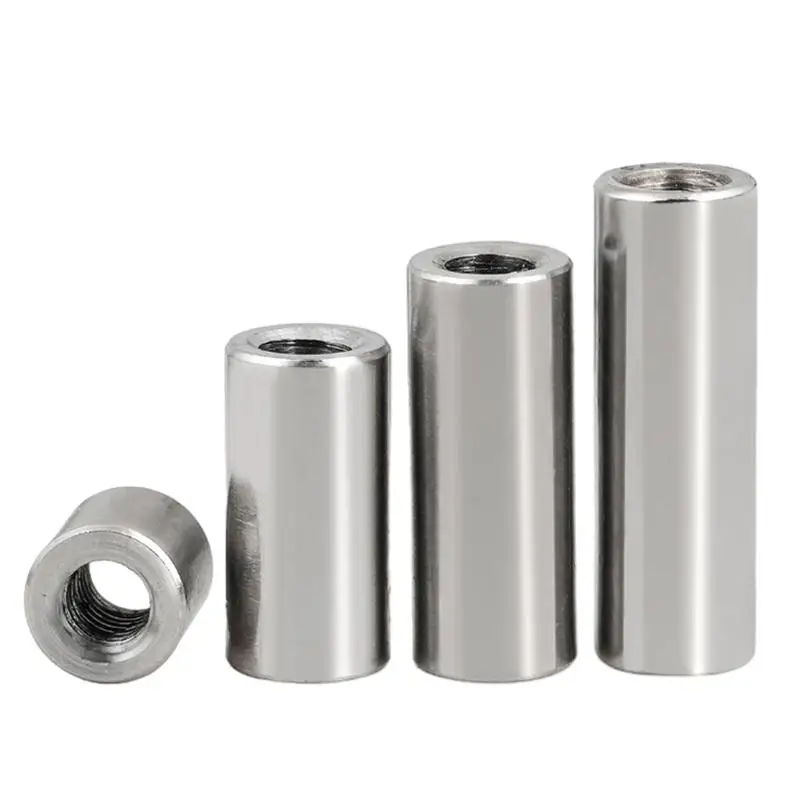 

304 Stainless Steel M3 M4 M5 M6 M8 M10 M12 M16 M20 Extend Long Lengthen Round Coupling Nut Connector Joint Sleeve Tubular Nut